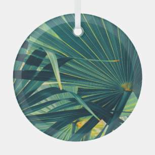 Ornement En Verre Texture tonique à feuille de palme striée