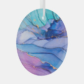 Ornement En Verre Textures fluides, art abstrait de luxe. (Avant droite)