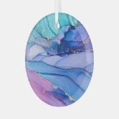 Ornement En Verre Textures fluides, art abstrait de luxe. (Avant gauche)