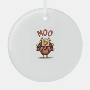 Ornement En Verre Thanksgiving Turquie vache mow Funny Hommes Femmes