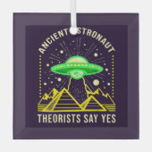 Ornement En Verre Théoristes des astronautes anciens disent oui Théo (Recto)