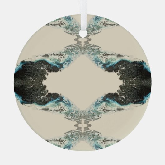 Ornement En Verre Tidal Echoes — Abstract Fluid Ink Pattern (Verso)