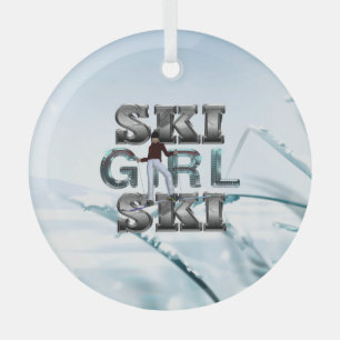Ornement En Verre TOP Ski féminin