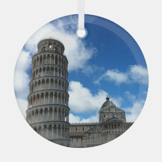 Ornement En Verre Torre di Pisa Toscane avec beau ciel bleu