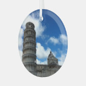 Ornement En Verre Torre di Pisa Toscane avec beau ciel bleu (Avant gauche)