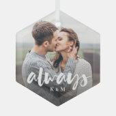 Ornement En Verre Toujours superposer le script Couples personnalisé (Recto)