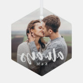 Ornement En Verre Toujours superposer le script Couples personnalisé (Verso)