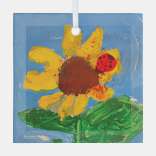 Ornement En Verre Tournesol "Art by Kids"