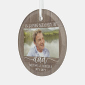 Ornement En Verre Tout Texte 1 Photo Mémorial Simple Bois Faux Rusti (Avant gauche)