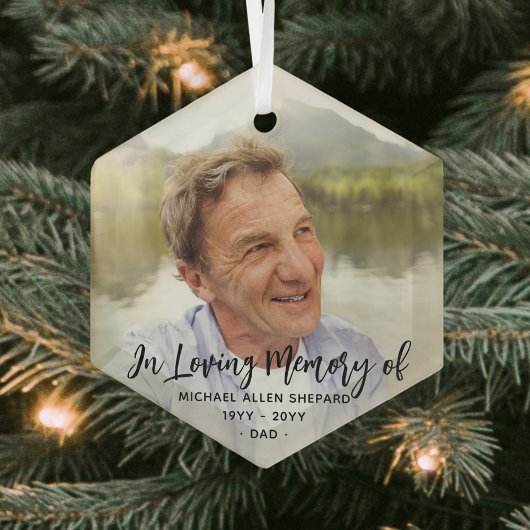 Ornement En Verre Tout Texte Mémorial Simple Écriture Noire 1 Photo