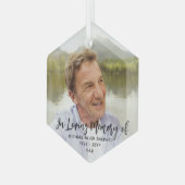 Ornement En Verre Tout Texte Mémorial Simple Écriture Noire 1 Photo (Avant gauche)