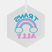 Ornement En Verre Transgenre Ally Trans Rainbow Joli Noël (Verso)