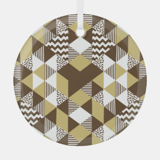 Ornement En Verre Triangle transparent : mode doré géométrique.