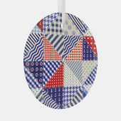 Ornement En Verre Triangles De Patchwork Rétro Style Nautique (Avant droite)