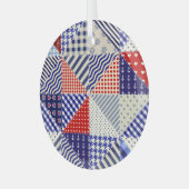 Ornement En Verre Triangles De Patchwork Rétro Style Nautique (Avant gauche)