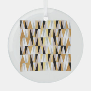 Ornement En Verre Triangles scandinaves : Motif couleur de Noël.