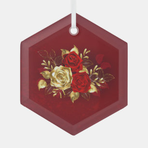 Ornement En Verre Trois Roses de bijoux