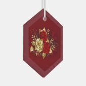 Ornement En Verre Trois Roses de bijoux (Avant droite)