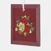 Ornement En Verre Trois Roses de bijoux (Avant gauche)