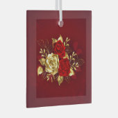 Ornement En Verre Trois Roses de bijoux (Avant droite)