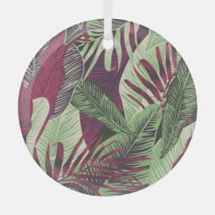 Ornement En Verre Tropical Exotic : Vert tendance sans couture