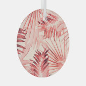 Ornement En Verre Tropical Palm Feuille, Hawaiian Stylish Motif. (Avant droite)