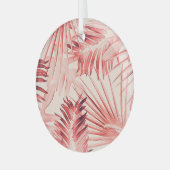 Ornement En Verre Tropical Palm Feuille, Hawaiian Stylish Motif. (Avant gauche)