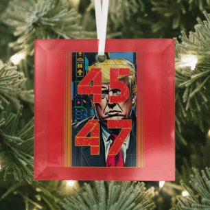 Ornement En Verre Trump 45 47 Portrait Pop Art
