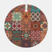 Ornement En Verre Tuiles portugaises : Talavera Style Azulejo. (Verso)