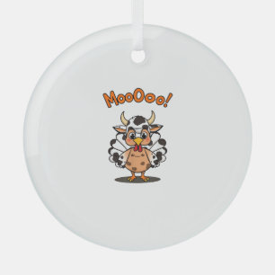 Ornement En Verre Turquie Moo Costume de vache mignonne Thanksgiving
