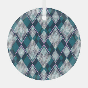 Ornement En Verre Turquoise géométrique Rhombic Motif sans couture