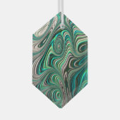 Ornement En Verre Turquoise Paua Abalone Shell Fractal Motif Abstrai (Avant droite)