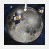 Ornement En Verre Twin Grail Spacecraft Orbitant La Lune. (Verso)