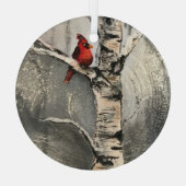 Ornement En Verre Un cardinal en hiver (Verso)