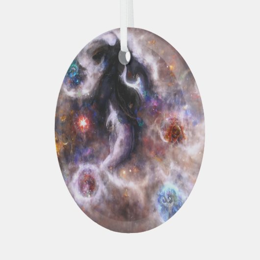 Ornement En Verre Une Nebula galactique Abstraite captivante (Avant gauche)