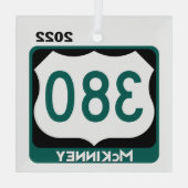 Ornement En Verre US 380 Hwy - McKinney, Ornament (Verso)