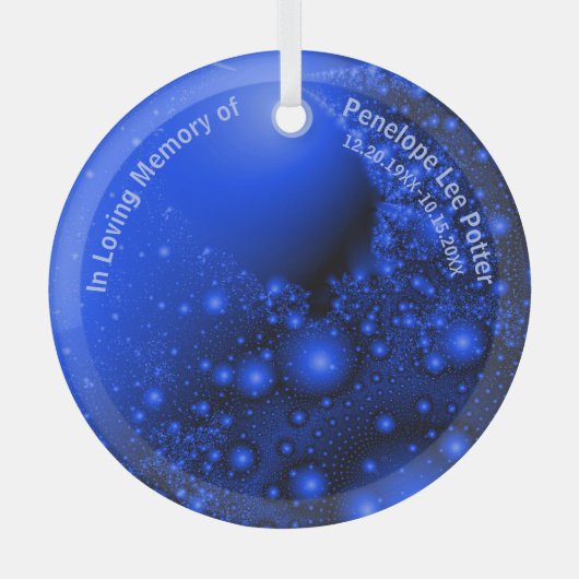 Ornement En Verre V2 Catcher solaire Fractal Bleu Cobalt (Recto)