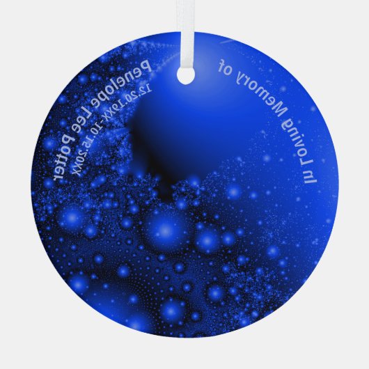 Ornement En Verre V2 Catcher solaire Fractal Bleu Cobalt (Verso)