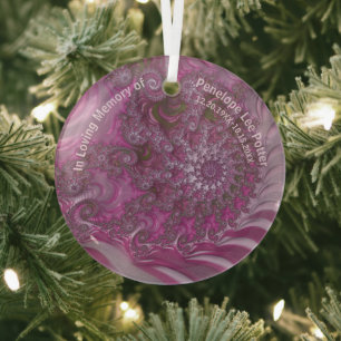 Ornement En Verre V2 Lavender Nautilus Fractal Memorial Suncatcher