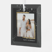 Ornement En Verre Vacances de Noël encadrées d'or (Avant gauche)