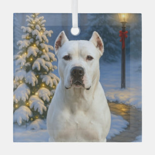 Ornement En Verre Vacances Dogo Argentino