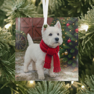 Ornement En Verre Vacances du Terrier West Highland
