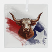 Ornement En Verre Vache longhorne du Texas (Verso)