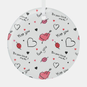 Ornement En Verre Valentine's Hearts Arrow sans couture