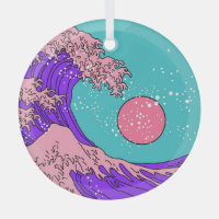 Vaporwave Great Wave : Art Océanique Stylisé