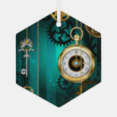 Ornement En Verre Veille bijoux Steampunk sur un Arrière - plan vert (Verso)