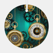 Ornement En Verre Veille bijoux Steampunk sur un Arrière - plan vert (Verso)