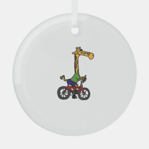 Ornement En Verre Vélo cool Giraffe équitation