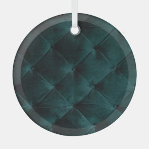 Ornement En Verre Velvet Green : Élégance textile malachite