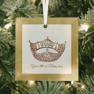 Ornement En Verre Verre de la couronne de Noël American Pageant